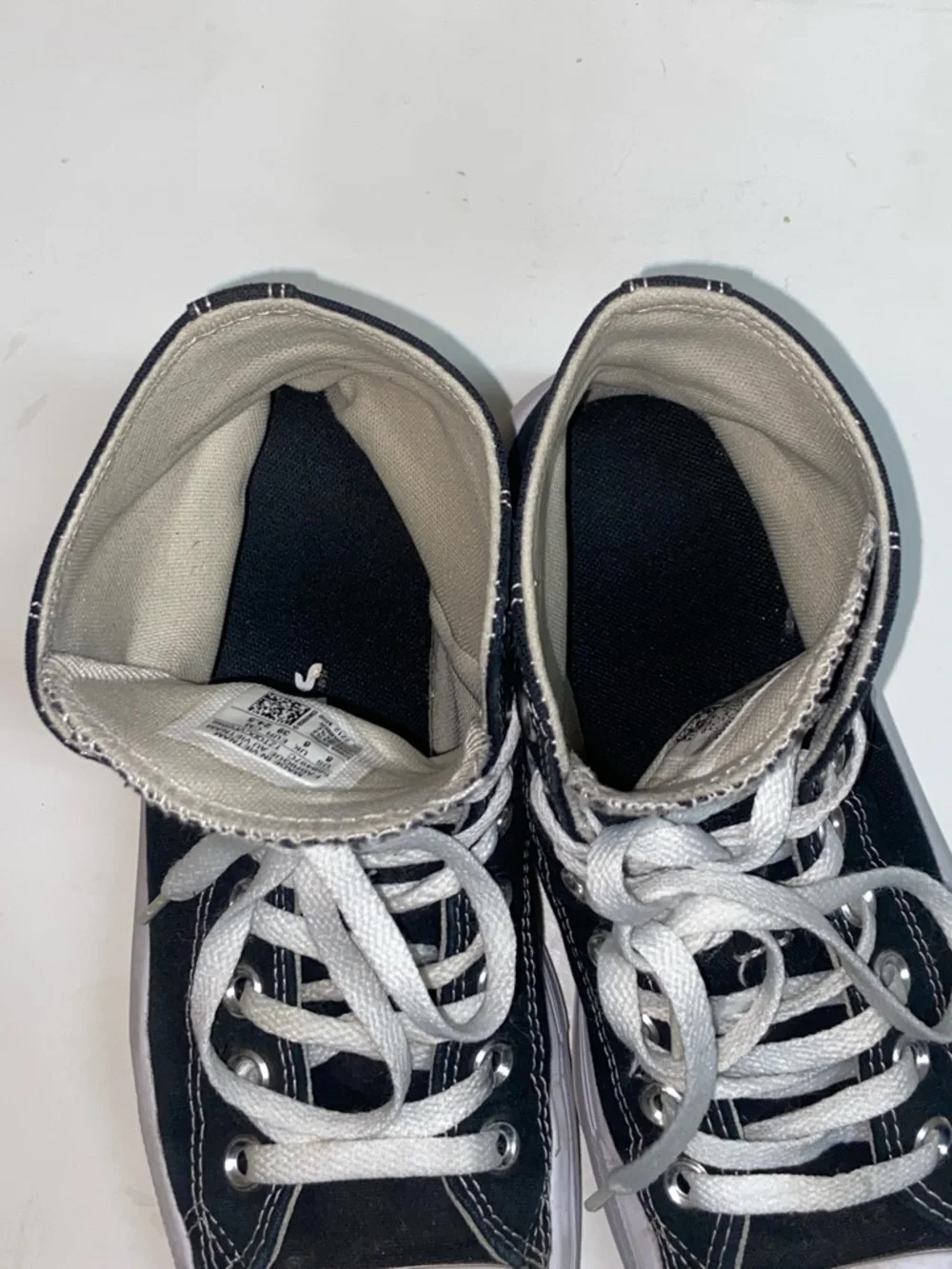 Converse Chuck Taylor All Star Black and White High-Top Platform Sneaker 568497C - Picture 11 of 11